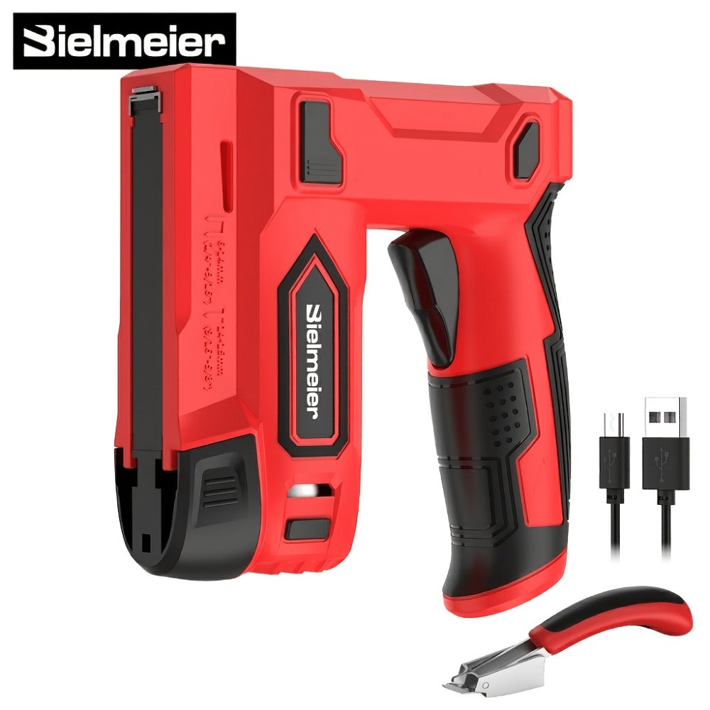 Cordless Stapler Brad Nailer 2-in-1 4V / 20V No Compressor – Lightweight with Battery, Charger & 1600pcs Nails & Staples, for Carpentry, Home Improvement, Upholstery & DIY – Multiple Colors & Upgrade Versions