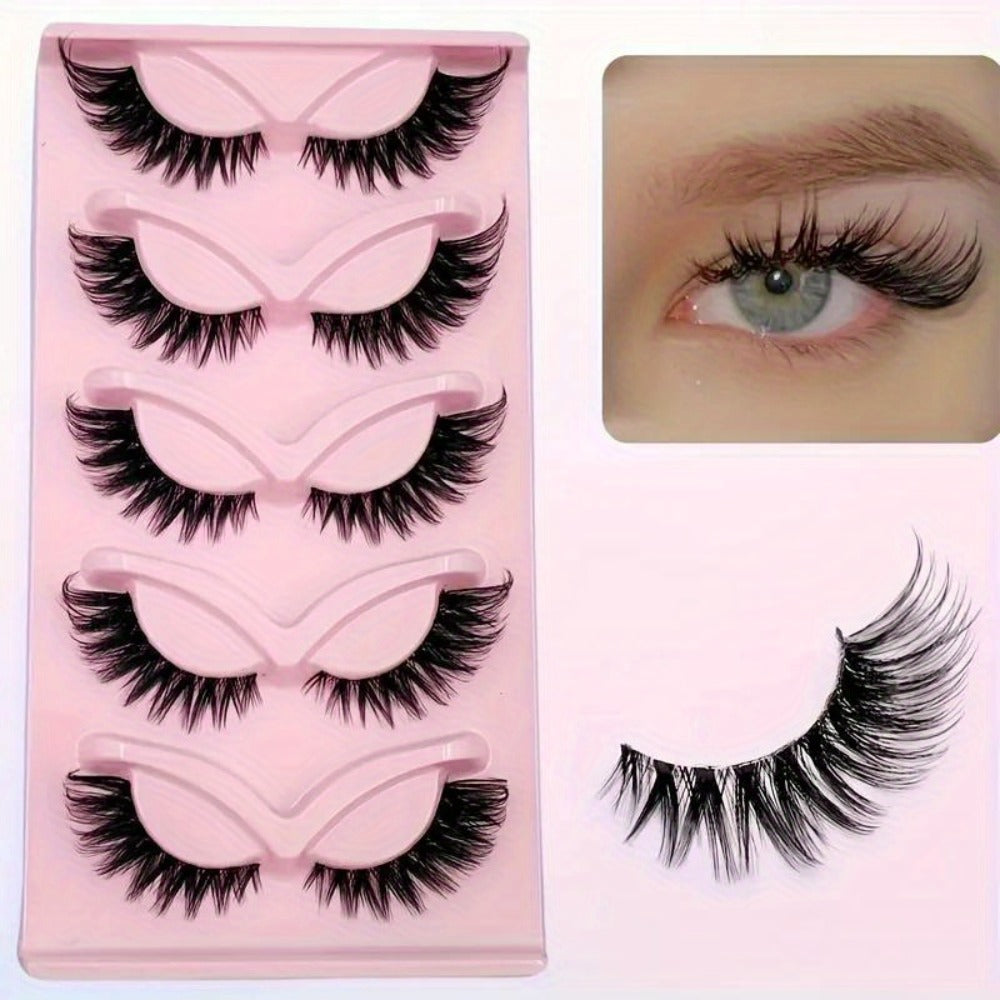 15 Pairs Cat Eye Strip Lashes — Natural Long Manga Wispy False Eyelashes with Winged Tips, 3 Boxes Elongated Dramatic Eye Look for Women, Party Date Night Everyday Wear & Cosplay