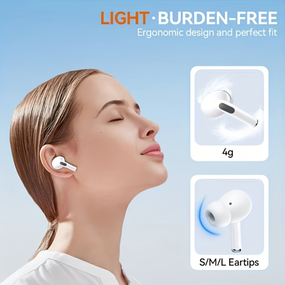 3-in-1 Wireless Earbuds Standard Translation Screen Model In-Ear Earphones Charging Case HD Calling Long Battery Life Ergonomic Compact Lightweight for Learning Study Travel Daily Use