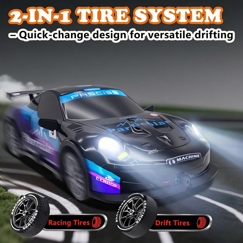 1:24 4WD RC Drift Car, 28 km/h with LED Lights and 2 Batteries