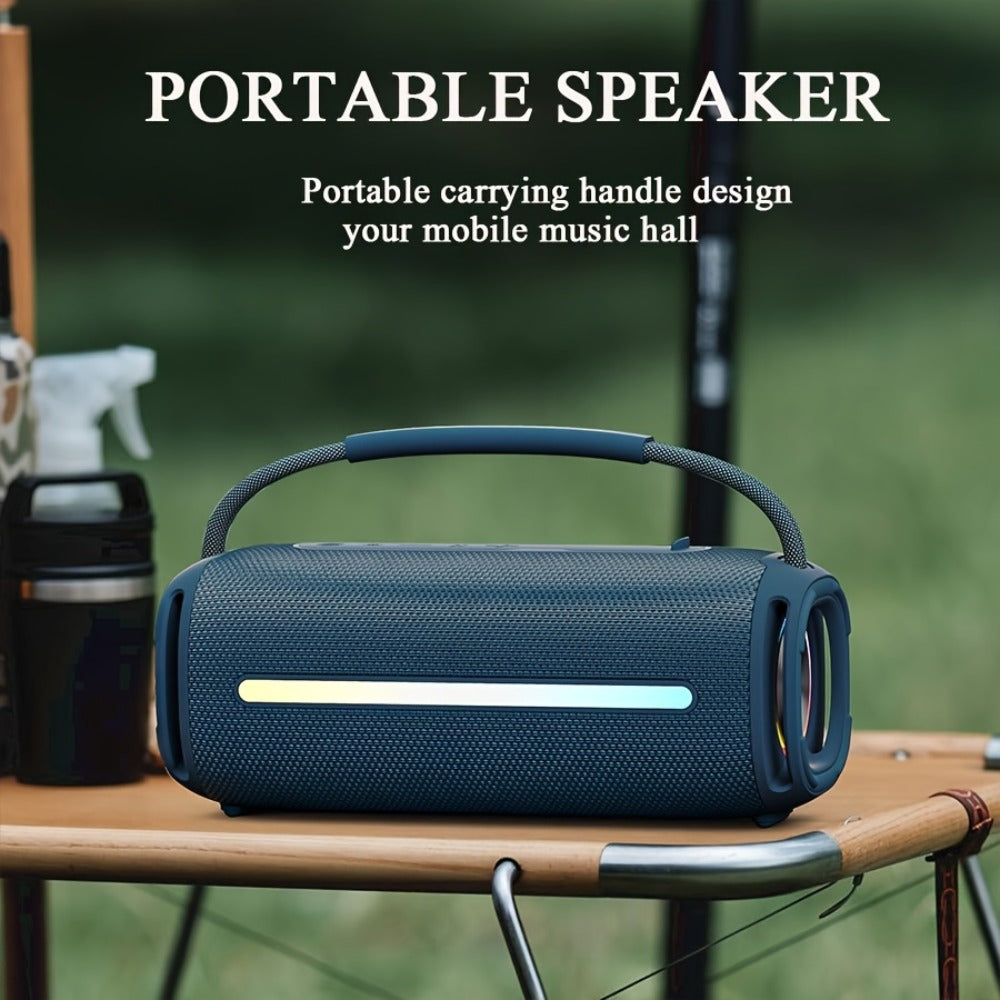 50W Portable Bluetooth Party Speaker with LED Lights, Deep Bass Wireless Speaker, FM Radio, USB Flash Drive & TF Card Playback, Loud Outdoor Speaker for Party, Camping, Home, Backyard & Events