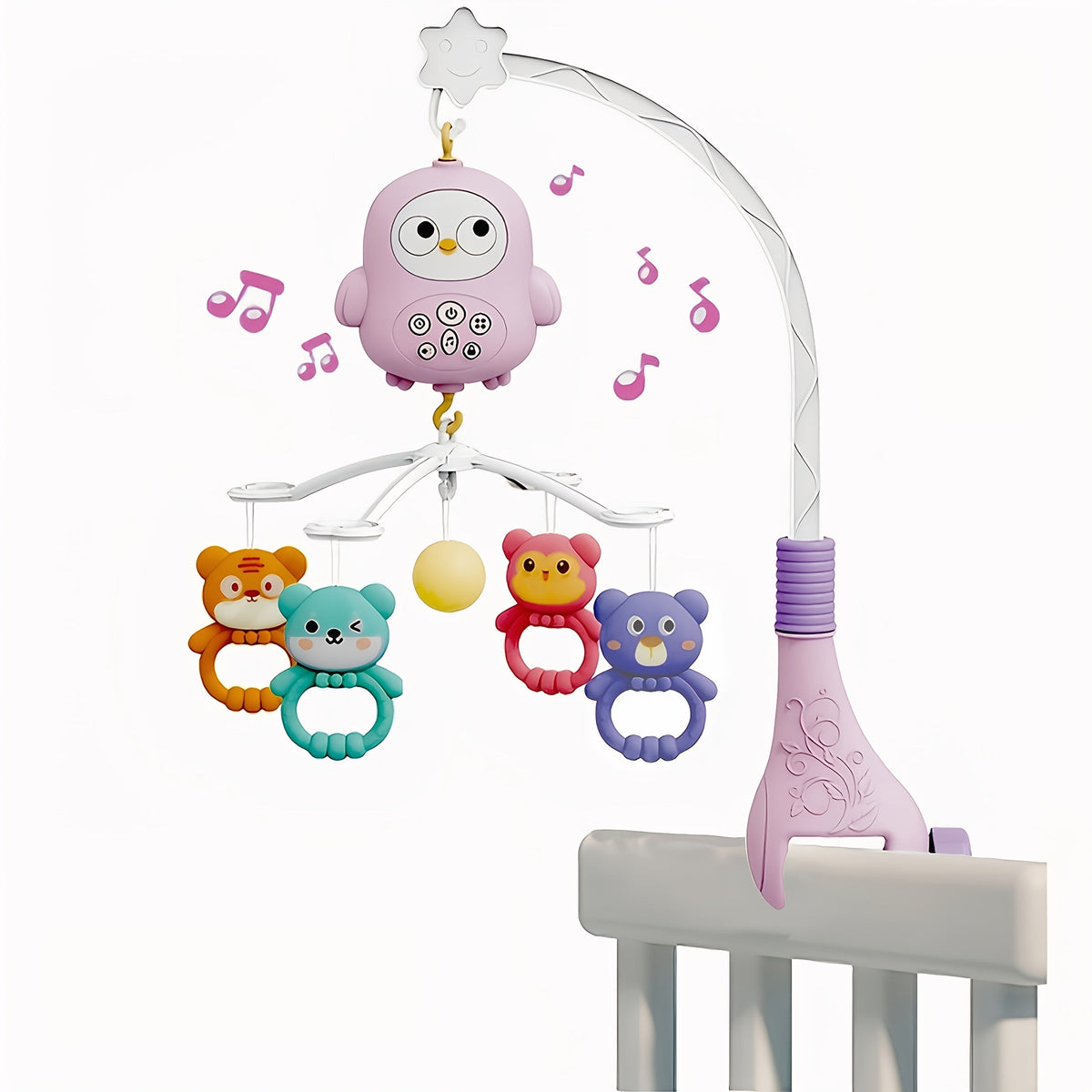Baby Musical Crib Mobile with Music & Lights Projection – Take-Along Rattle & Music Box | Owl, Star & Penguin Styles | Newborn Infant Sleep Soother Gift for Boys & Girls