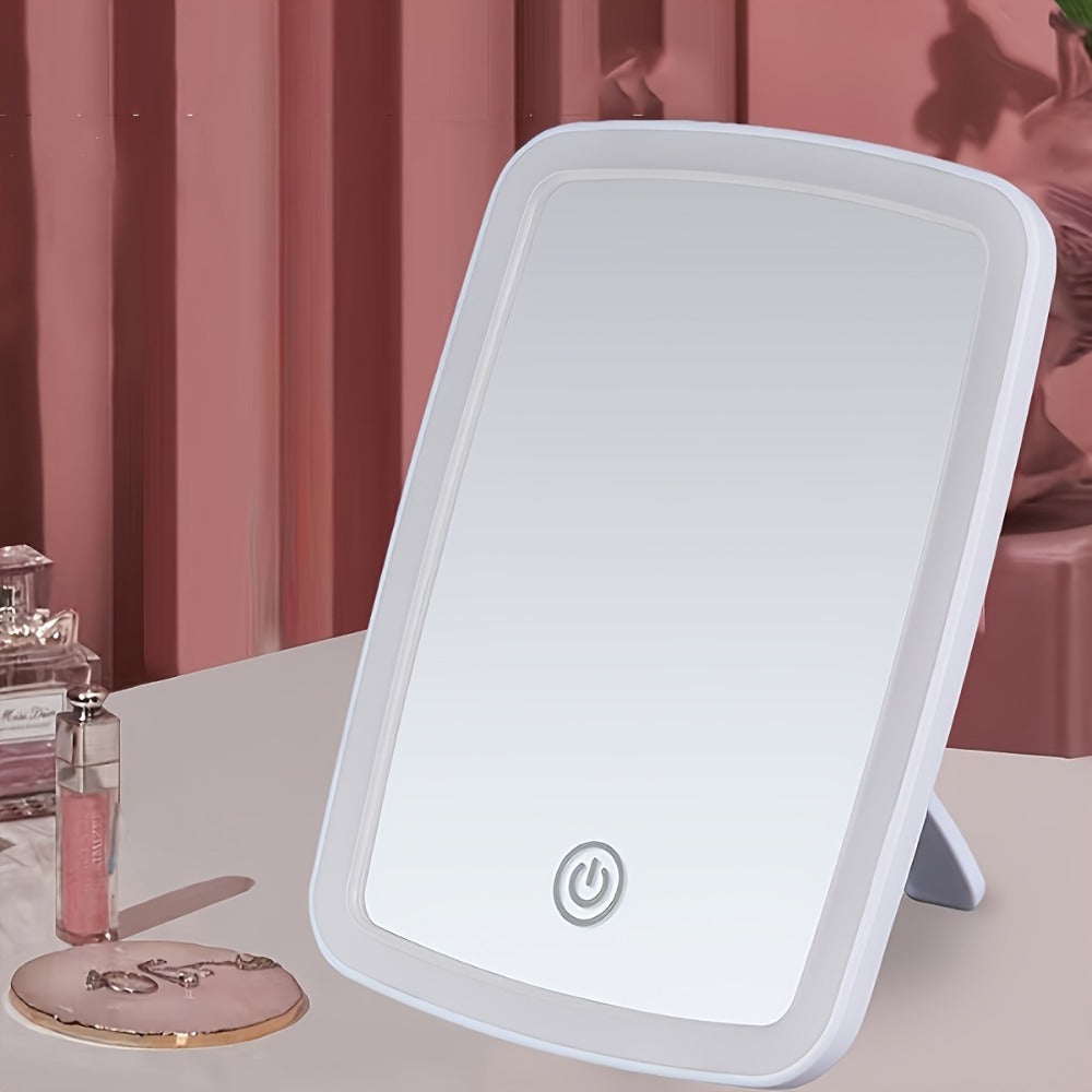 LED Makeup Mirror with 3 Color Modes & Touch Control – Adjustable Brightness Lighted Vanity Mirror | Portable Folding USB Rechargeable | White Daylight Warm Light | Travel Cosmetic Mirror | Beauty Gift