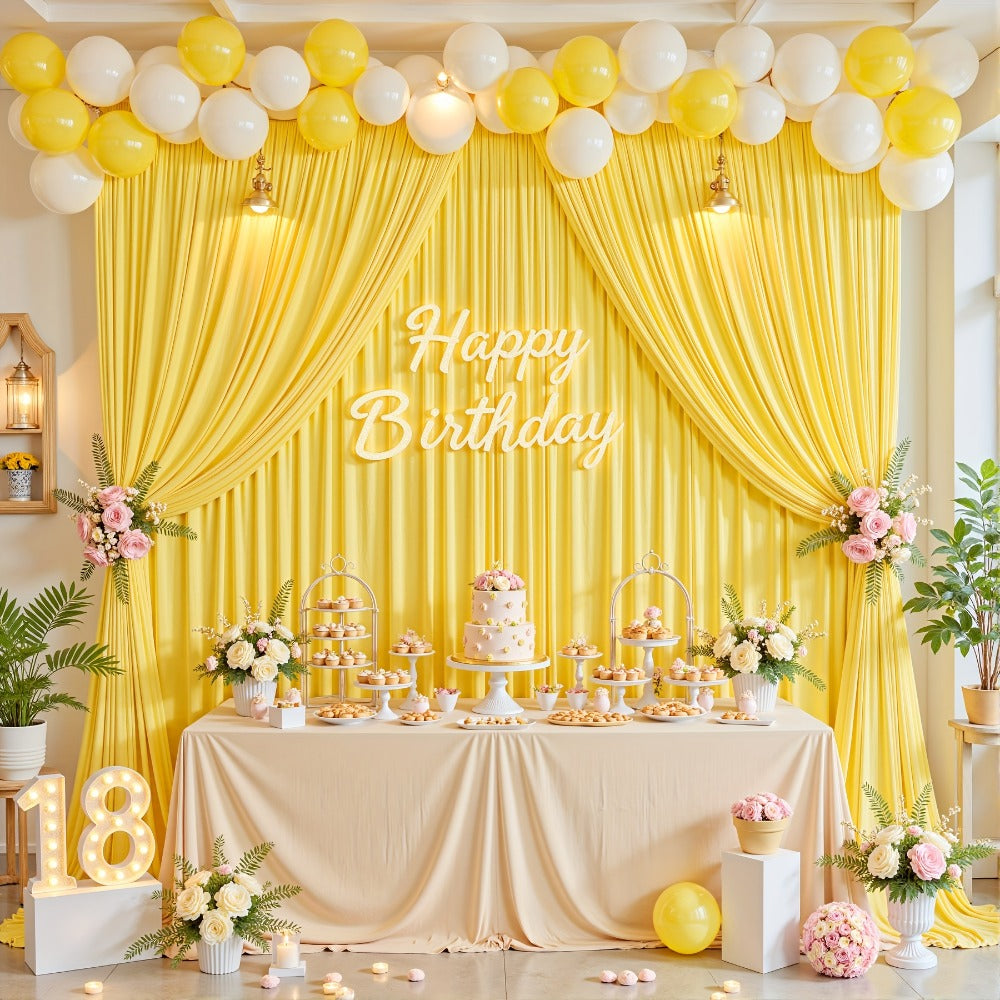 4-Pack 5x10ft Elegant Spandex Photography Backdrop | Wear-Resistant, Wrinkle-Free, Soft & Opaque Party Decoration Banners for Weddings, Birthdays, Stages, Exhibitions & Events