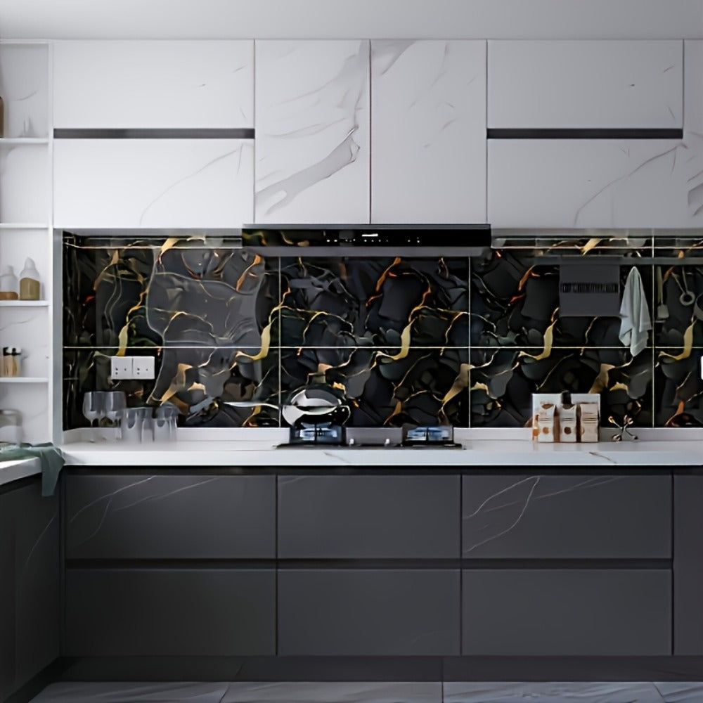 Peel and Stick Marble Tile Stickers – Self Adhesive Foam Wall Tiles for Bathroom Kitchen Office Bohemian Home Decor (50/100pcs, White/Gray/Black/Blue Gold)