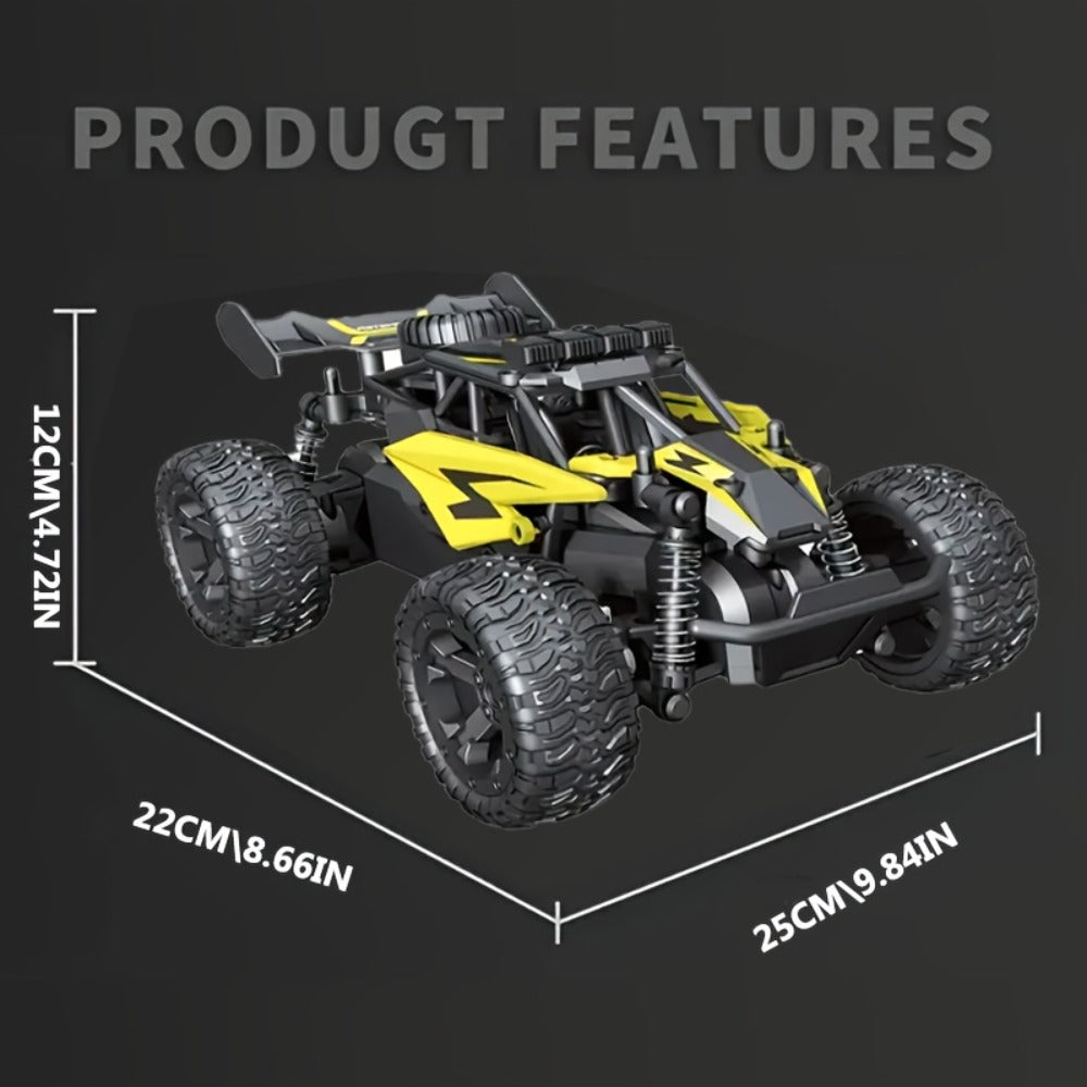High-Speed RC Buggy 40km/h Alloy Body – 2.4G Remote Control Off-Road Vehicle for Boys Ages 6+, Super Powerful All-Terrain Outdoor Racing Truck, Birthday Halloween Christmas Gift Red Yellow