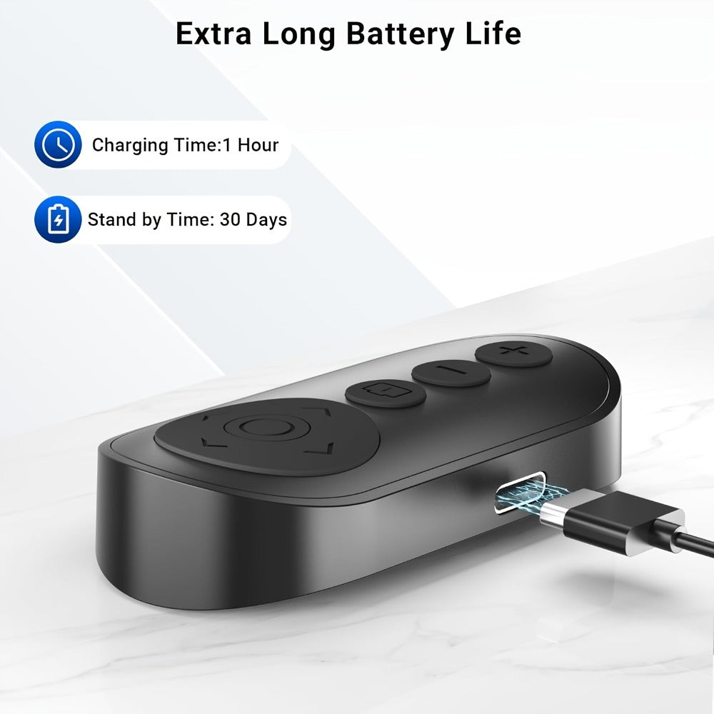 Bluetooth Scrolling Remote Control for TikTok, Page Turner for Kindle App & E-Books, Camera Shutter Clicker – Wireless Phone Remote for iPhone, Android & iPad Video, Reading & Selfies