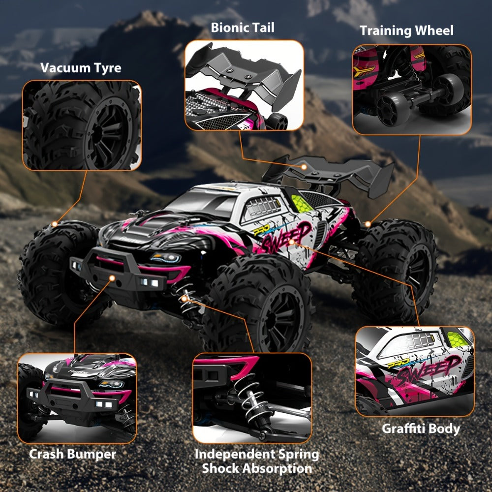 RC Off-Road Car 1:16 Scale 4WD, 70 KM/H 2.4GHz All-Terrain Monster Truck