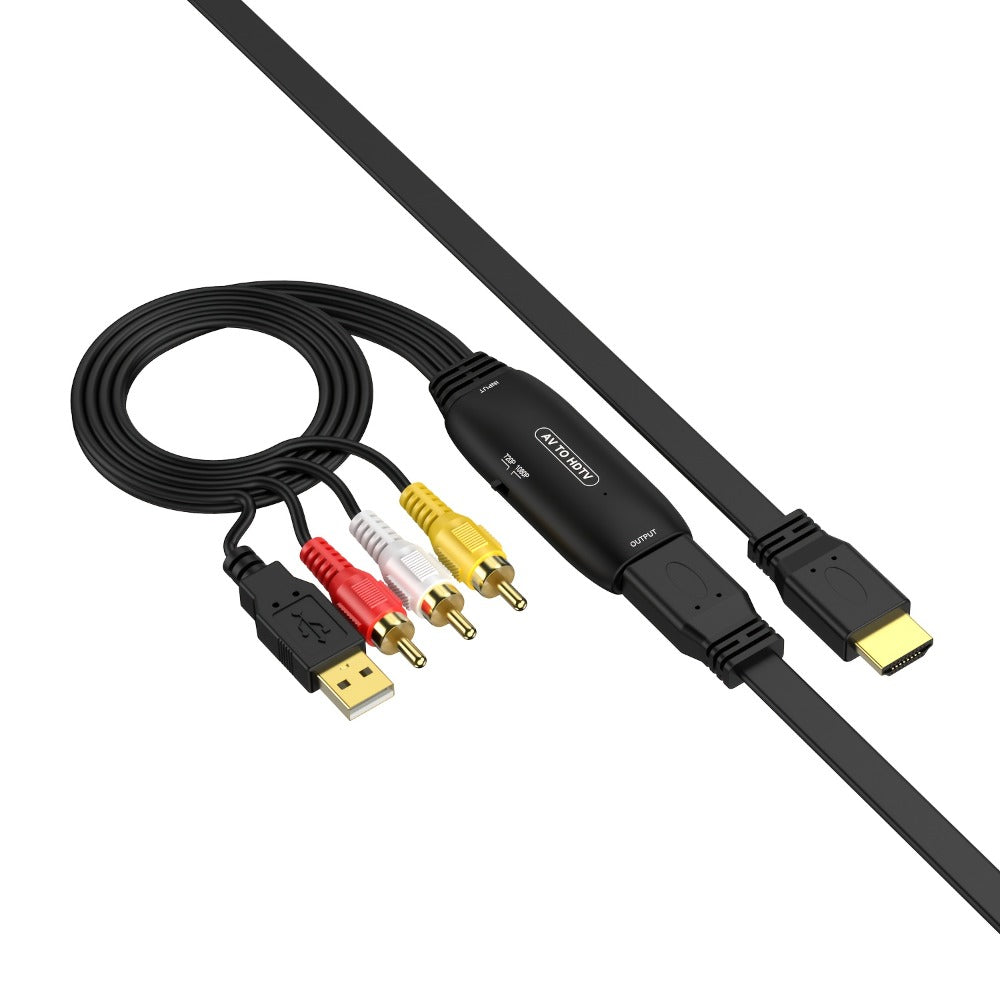 RCA to HDMI Converter 1080P Analog Composite AV to HD – Connects DVD VCR VHS PS3 Game Console Android TV Box to HDMI TV, NTSC PAL Compatible, USB Powered, Plug & Play, Black