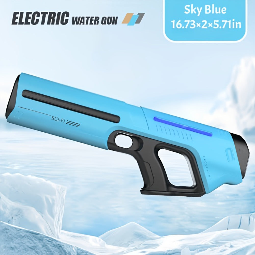 LED Light-Up Electric Water Gun Auto-Fill USB Rechargeable 40Ft Range Motorized Squirt Blaster with Light Show for Kids Adults Pool Party Beach Backyard Night Battle