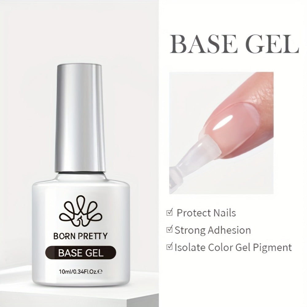 Gel Nail Prep Kit 4-Piece BORN PRETTY — Nail Dehydrator 15ml, Primer 15ml, Base Gel 10ml & Super Top Coat 10ml for Semi-Permanent Long-Lasting Gel Manicure, Salon & Home Use