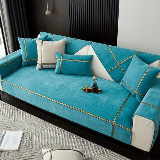 Sofa Covers in Polyester Chenille Knit, Separate Seat and Armrest Options