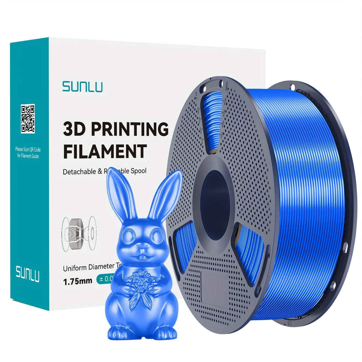 SUNLU PLA+ Filament 1.75mm 1kg Spool Strong Tough Upgraded PLA Smooth Glossy Finish ±0.02mm Accuracy Wide FDM Printer Compatibility Silk Colors