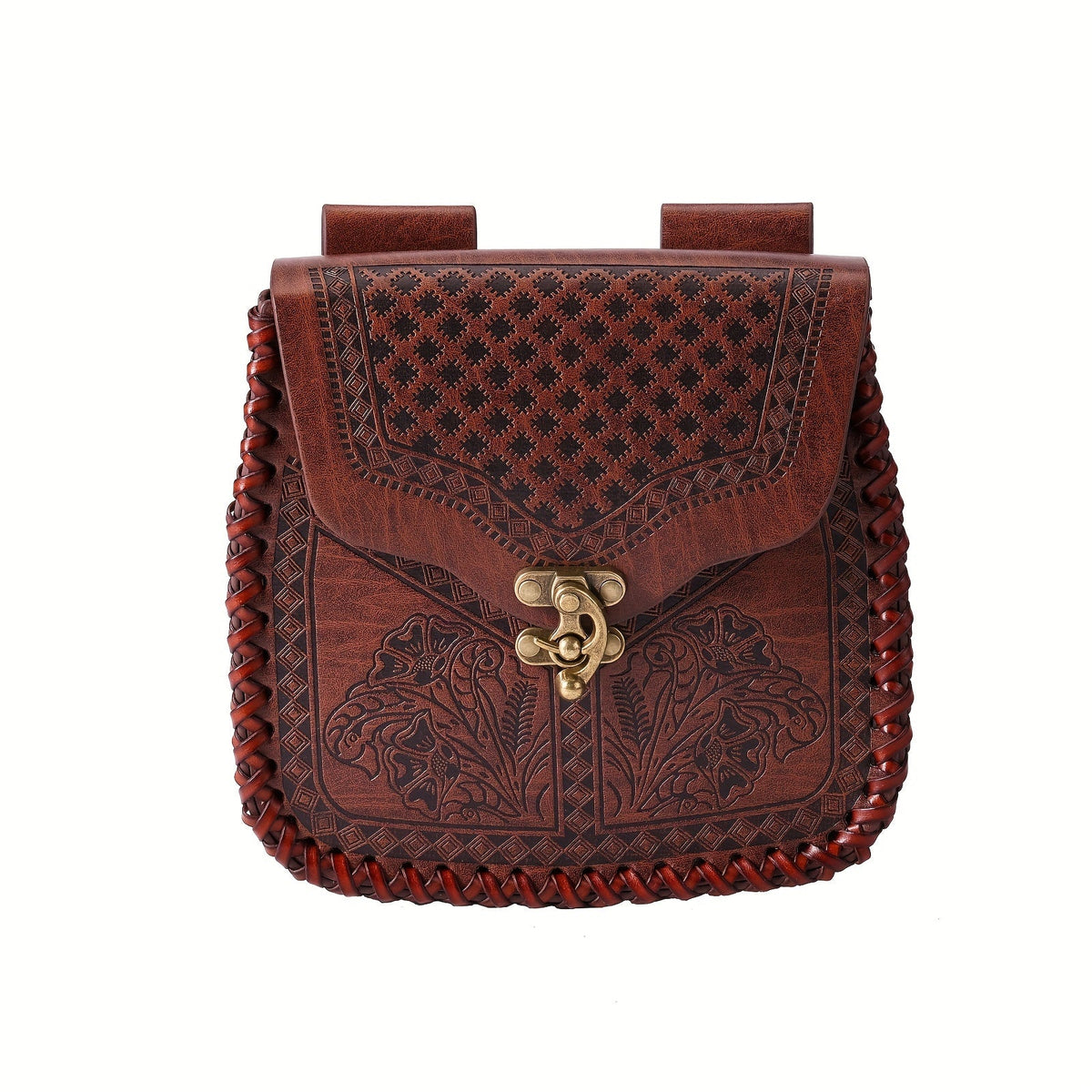 Dragon-Embossed Faux Leather Waist Bag for Renaissance Faire and Cosplay
