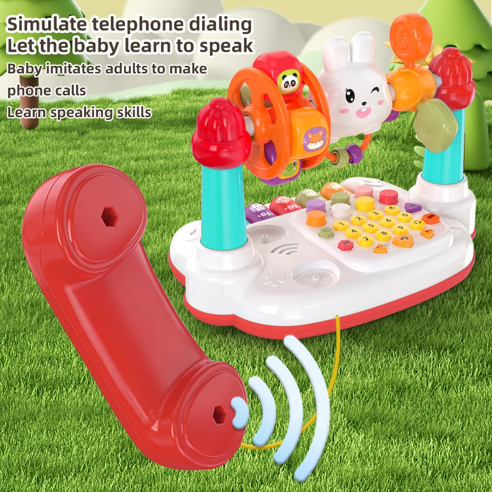 Rabbit Story Machine Toy for Kids with Piano Music & LED Lights – Multifunctional Educational Phone Toy, Storytelling Sensory Toy for Toddlers, Easter Birthday Christmas Halloween Gift for Boys & Girls
