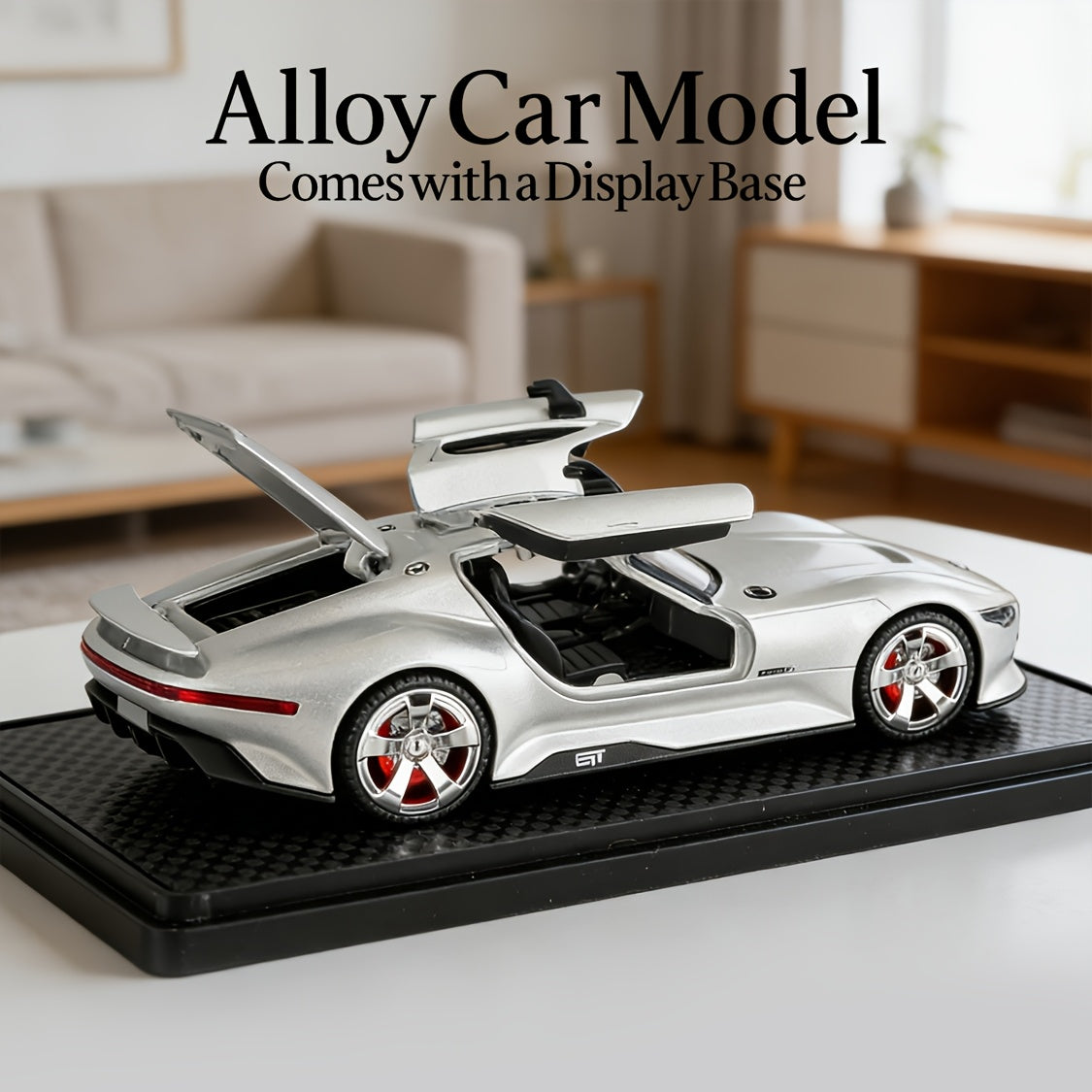 Mercedes-Benz GT Diecast Model Car with Gull-Wing Doors, Zinc Alloy Static Display Collectible