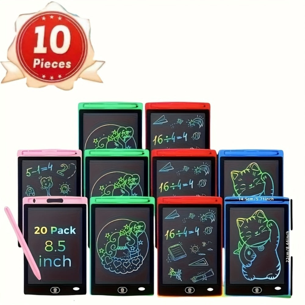 LCD Doodle Board Bulk Pack 10 or 20 Pack – 8.5 Inch Reusable Erasable Drawing Tablet for Kids Ages 3-8 | Colorful Educational Toy | Classroom Party Favor Birthday Gift