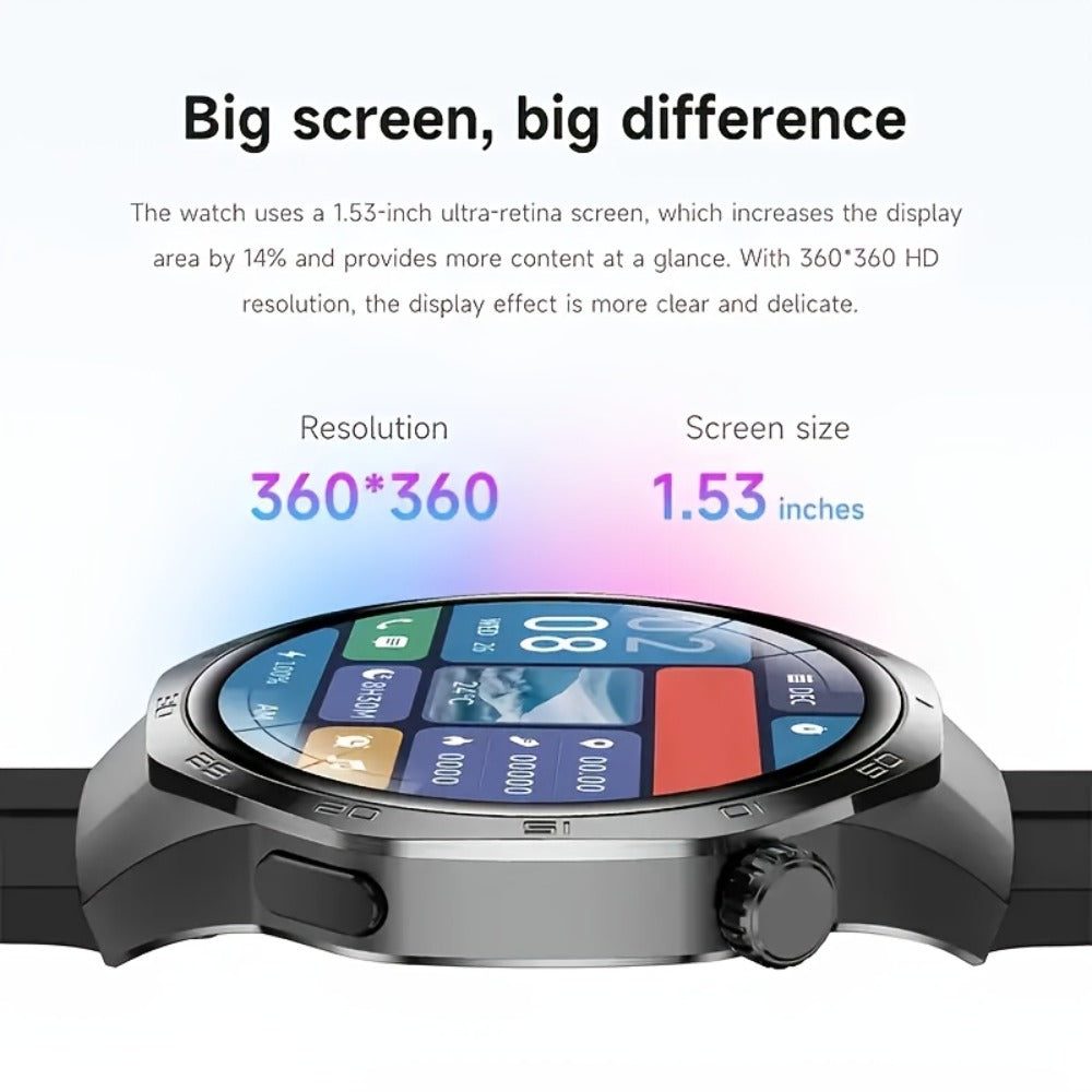 Hexagonal Bezel Smartwatch for Men HD TFT Display 150+ Sports Modes AI Voice Control 100+ Watch Faces Wireless Calling Weather Forecast Activity Tracker Compatible with Android iOS – Black Silver