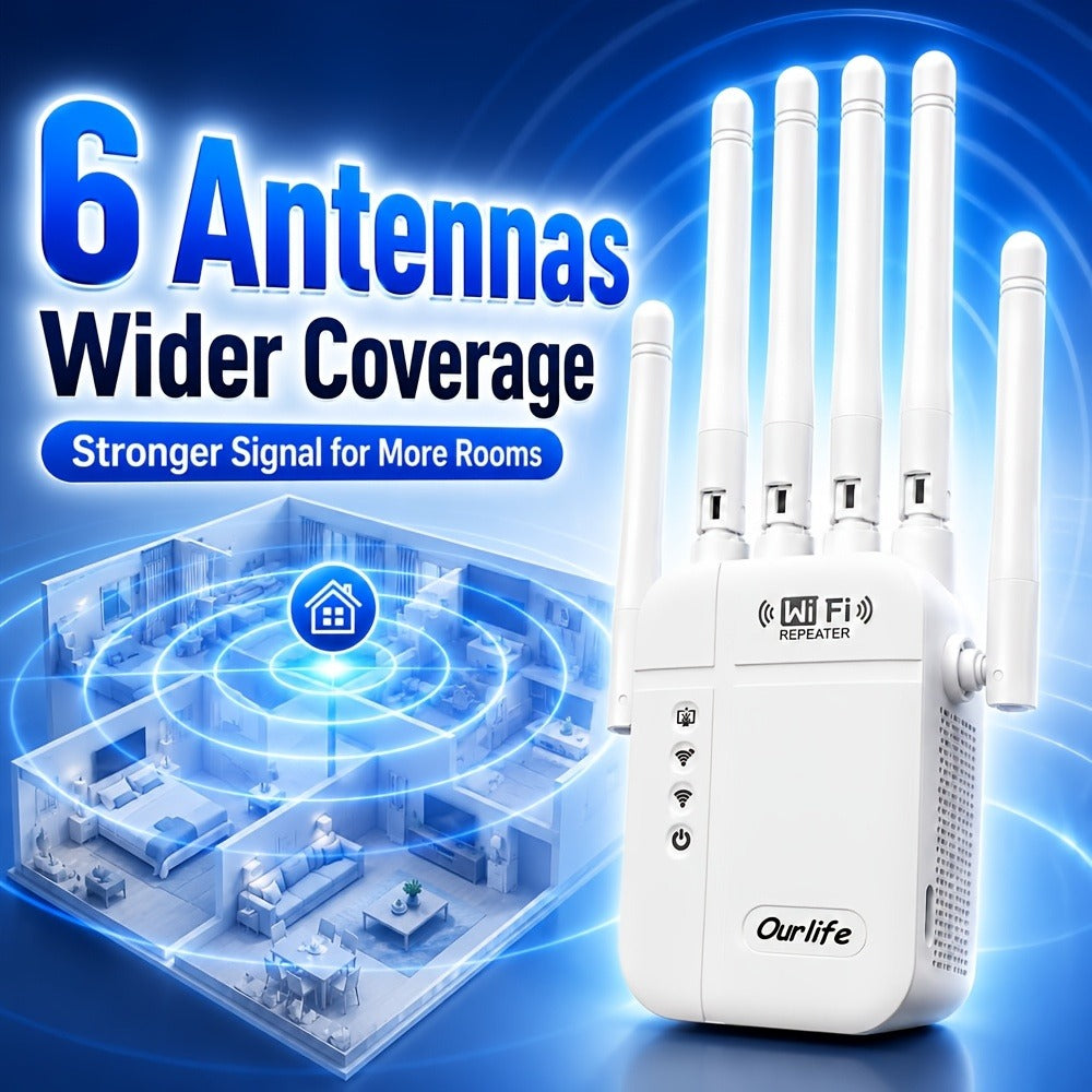 9000 Sq Ft WiFi Extender Signal Booster 2026 Upgraded, 1-Tap Setup Dual Band WiFi Repeater for Garage Basement Yard, Alexa & Ring Camera Compatible, Multiple Colors, Long Range Whole Home Coverage