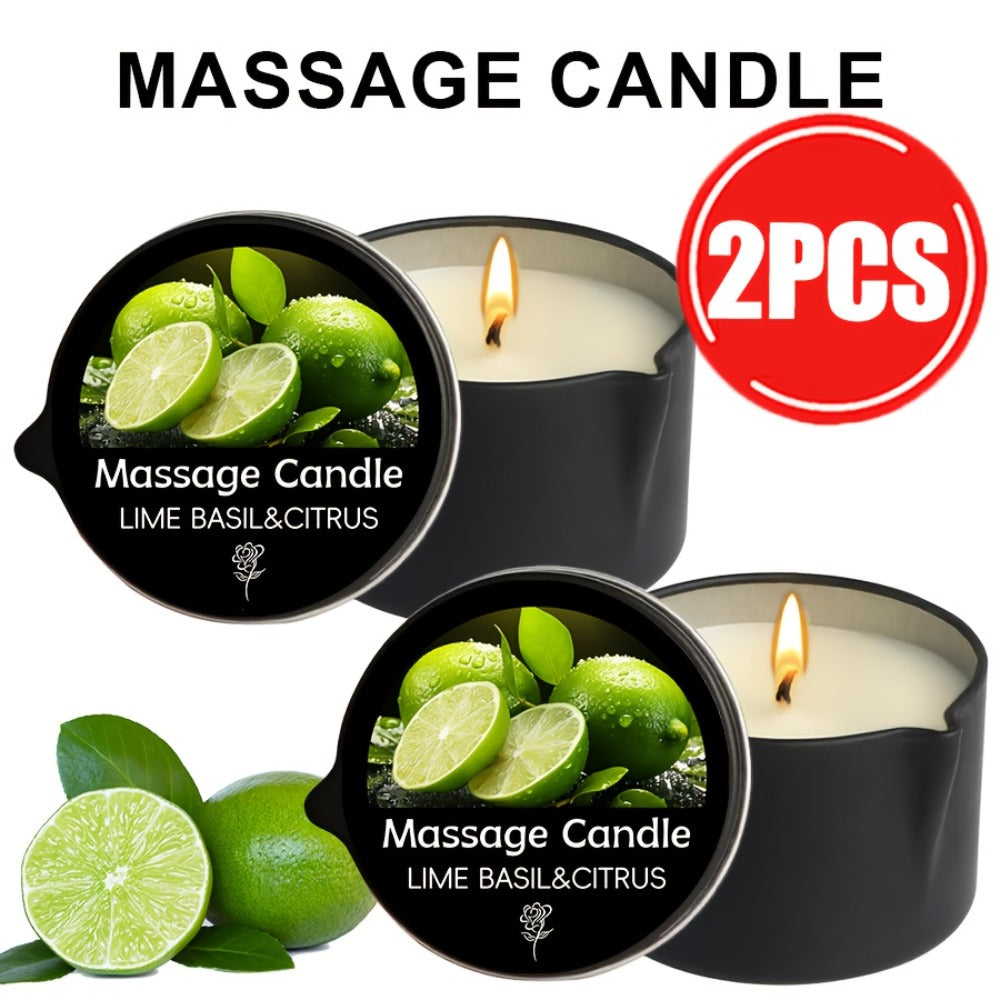 Massage Oil Candle 2-in-1 Soy Wax Scented Candle with Essential Oil Warm Moisturizing Body Lotion 20+ Scents Spa Pedicure Nail Salon Wedding Valentine Gift for Women