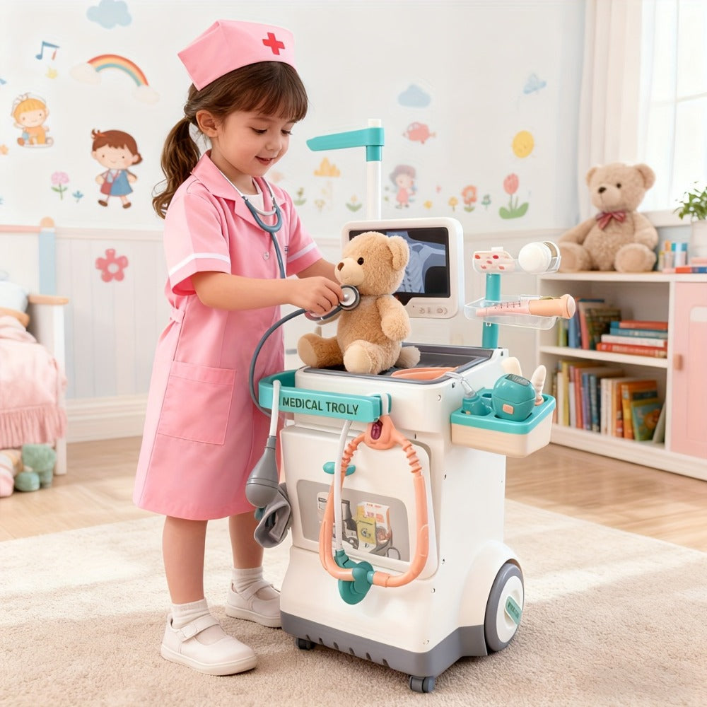 Kids Doctor Kit, 25-Piece Pretend Play Medical Set with Toy Stethoscope