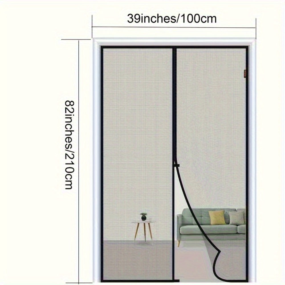 Magnetic Screen Door with Heavy Duty Metal Frame – Self-Closing Mesh Door Curtain, Insect-Proof Bug Screen with Frame Shackle, Easy Install for Indoor & Outdoor Doorways, Pet & Kid Friendly