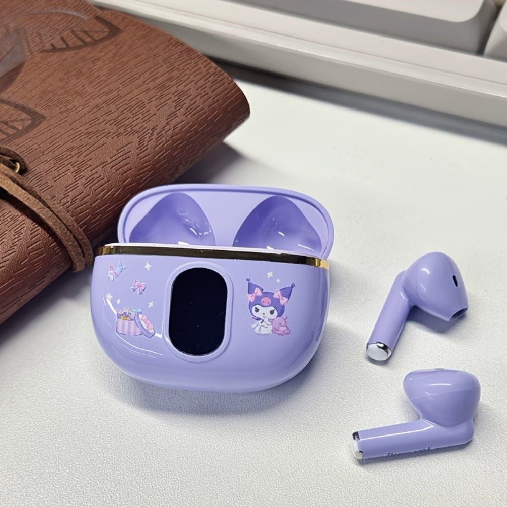 Kuromi Pompompurin Open-Fit Wireless Earbuds 360° Environmental Awareness LED Digital Charging Case Touch Control All-Day Comfort Sports Casual Authorized Sanrio Character Gift
