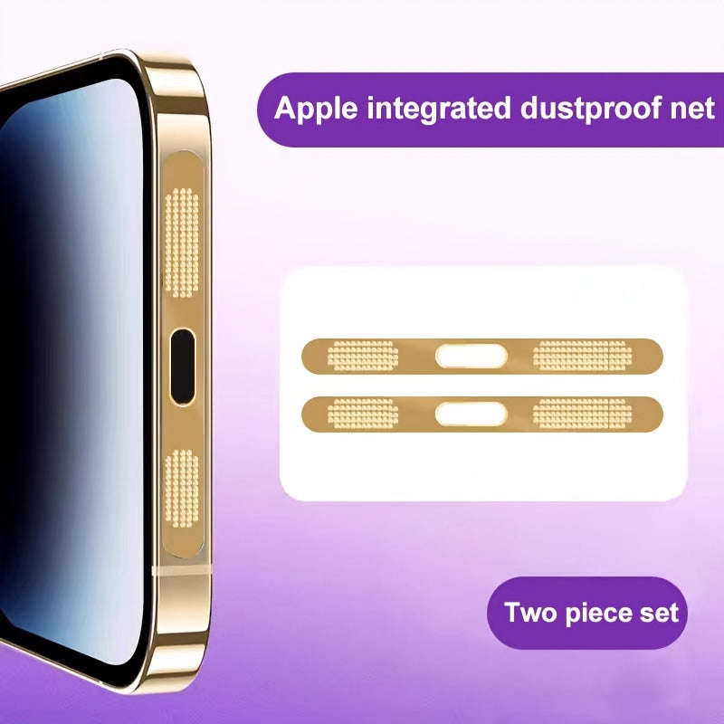 Metal Speaker Dust Mesh for iPhone 2-Pack – Anti-Dust Cover Sticker, Dustproof Mesh Net for Speaker & Earpiece, Multiple Colors, Compatible with iPhone 16 / 15 / 14 / 13 / 12 / 11 Series