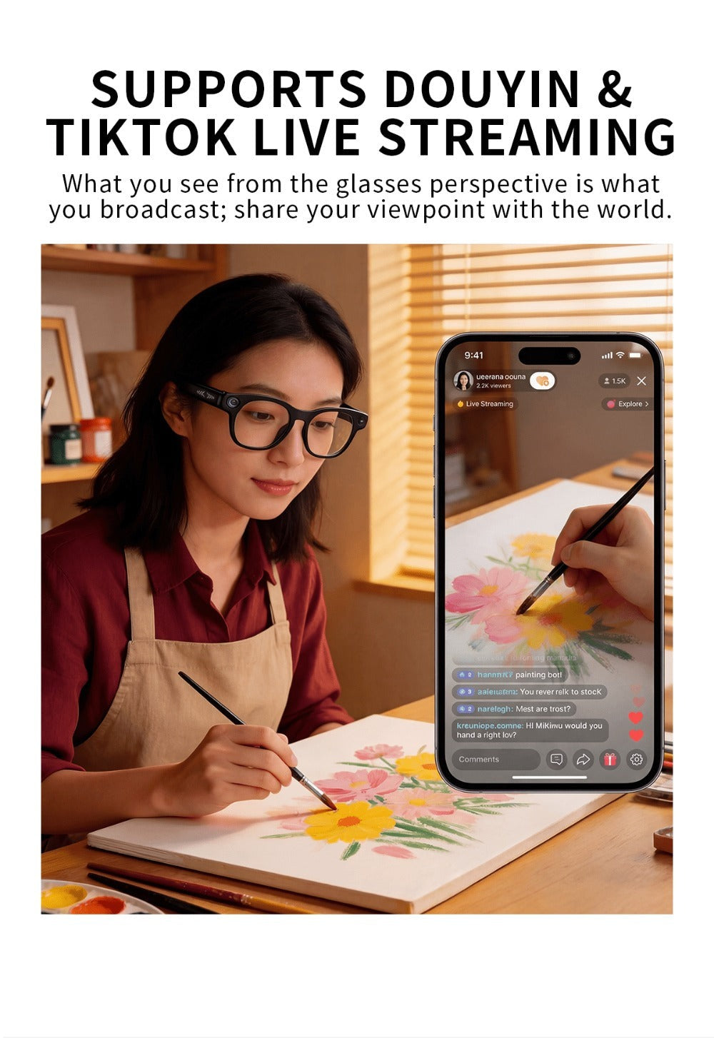 AI Smart Glasses 8MP HD Camera - Real-Time Translation, Bluetooth Call & Music, AI Object Recognition, Touch Control, Wearable Video Recording Glasses for Men Women Travel Outdoor 2026