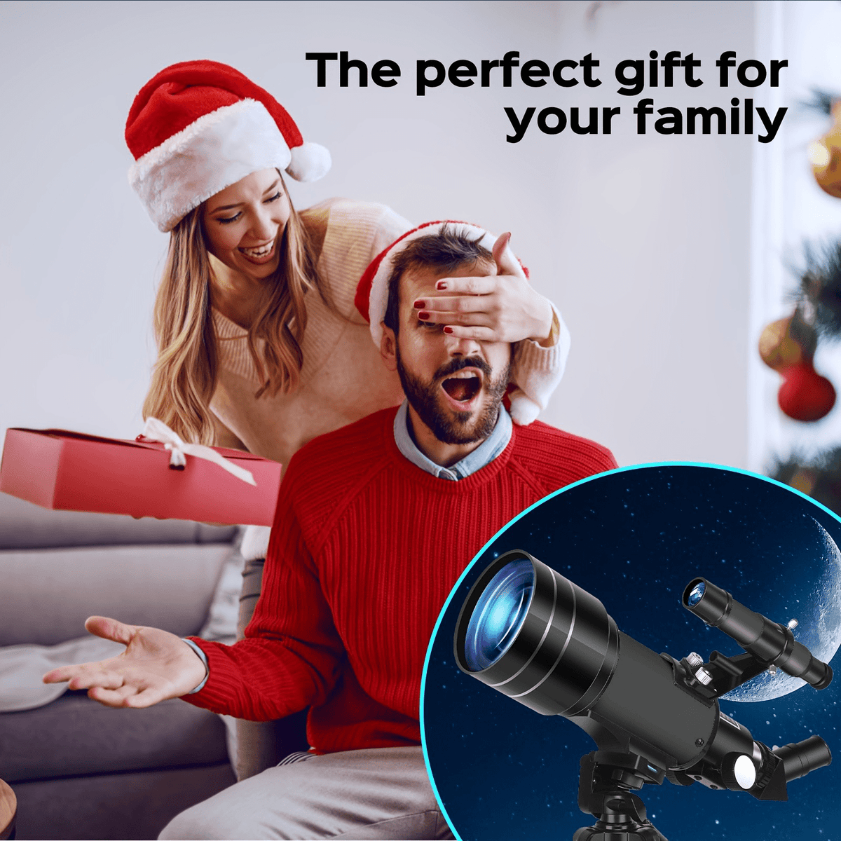 70mm Aperture Telescope 150X for Adults & Kids – Portable Astronomical Telescope with Tripod, Phone Holder, Barlow Lens & Eyepiece, Best Gift for Stargazing, Nature & Education