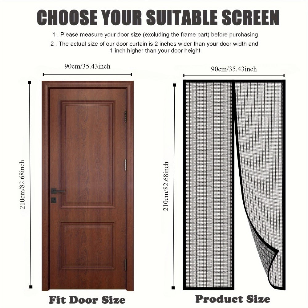 Magnetic Screen Door for Doorways – Heavy Duty Self-Sealing Mesh Door Screen with Magnetic Closure, Hands-Free, Pet & Kid Friendly, Durable Nylon, Fits Most Door Frames, Easy Install