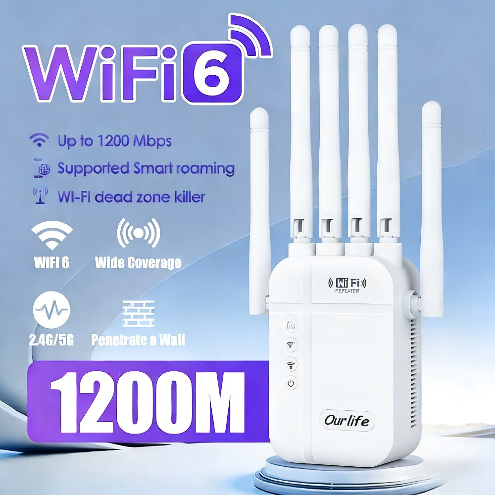 CP3600 WiFi Repeater Signal Booster 2.4GHz Wide Coverage, One-Button WPS Setup, Flexible Antenna Rotation, Adjustable Signal Strength, CISA Certified, Enhanced Stability for Home Office Apartment
