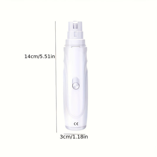 Dog Nail Grinder, 2-Speed Electric Nail File with Low-Noise Motor, White