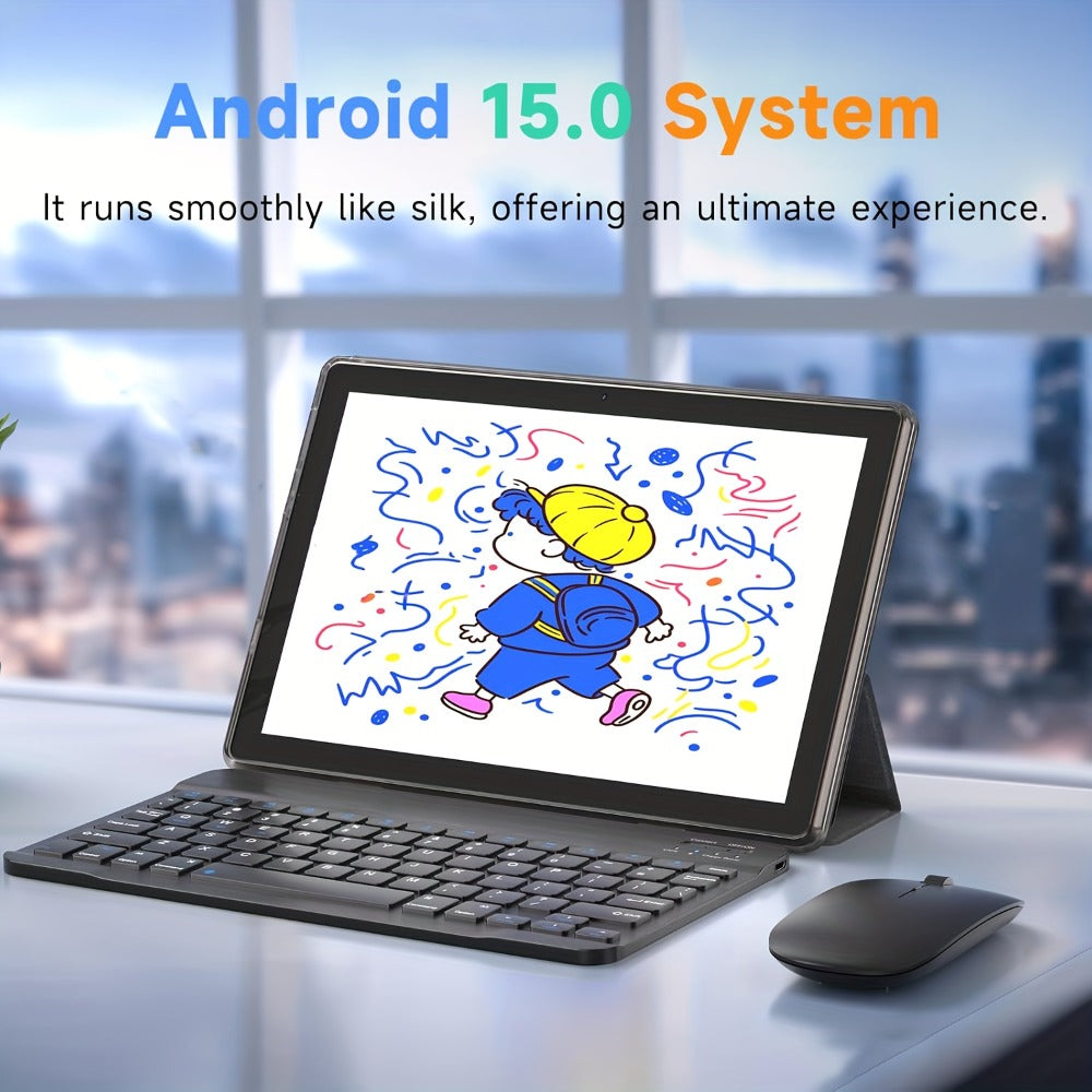 Android 15 Tablet 2-in-1 11 Inch with Keyboard, Case & Stylus | 12GB RAM 128GB ROM, 8MP+20MP Dual Camera, FHD IPS Screen, 5G Wi-Fi, Long Battery Life, Tablet PC for Work School Home
