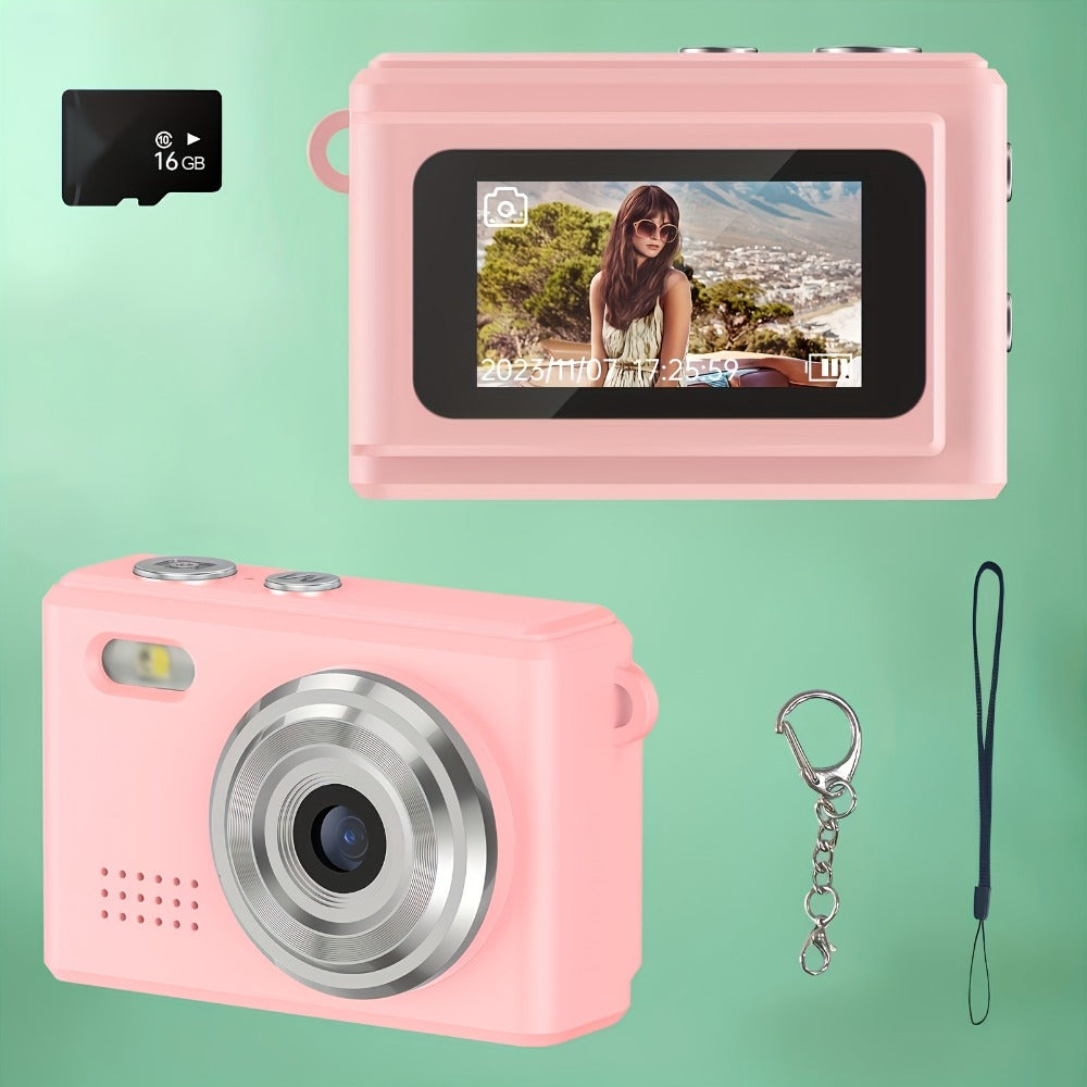 Keychain Mini Digital Camera 16X Zoom Autofocus & Shock-Proof | 2.8-Inch Screen Point-and-Shoot Cam for Travel & Vlog – Ideal Birthday Gift for Adults, Friends & Beginners