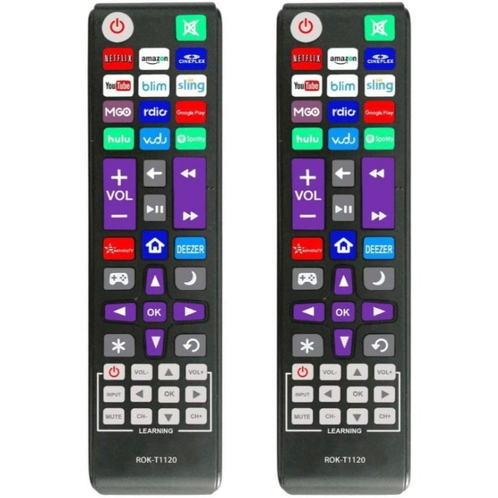 2 Pack Roku TV Universal Remote Replacement – Compatible with TCL Sanyo LG RCA Philips Hitachi Onn Insignia Sharp JVC Roku TV, Apple TV 1 2 3, Bose Wave I II III IV, No Setup Required