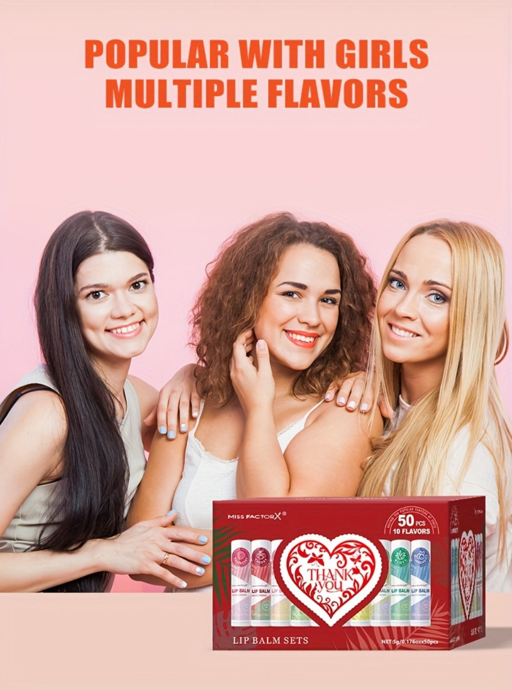 Fruit Flavored Lip Gloss Set 50 Pieces – Moisturizing Lip Balm Kit in 10 Colors, Hydrating Lip Care for Dry & Cracked Lips, Day & Night Use, Holiday Gift Set for Women & Girls