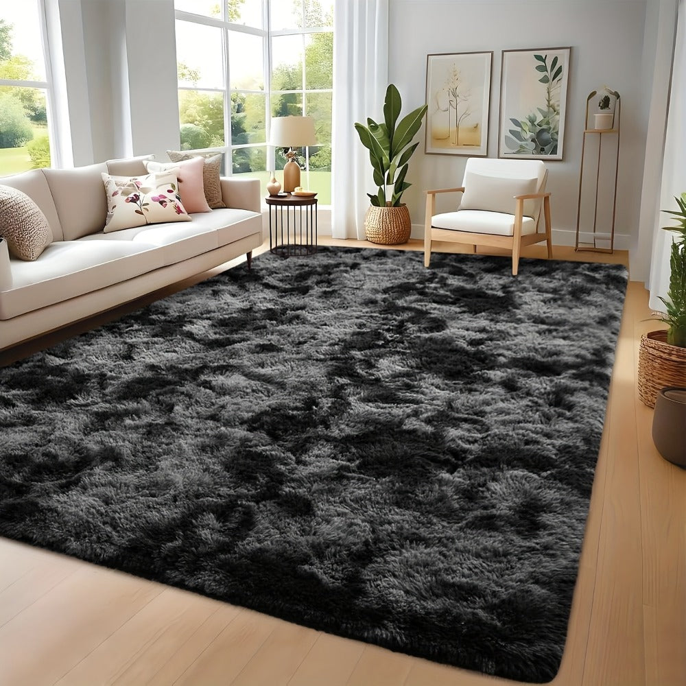 Tie-Dye Shaggy Fluffy Area Rug Non-Slip Machine Washable – Soft Plush Fuzzy Carpet for Bedroom, Living Room, Hallway & Dorm – 6 Colors, 4 Sizes: 2x6, 3x5, 6x9, 8x10 Ft