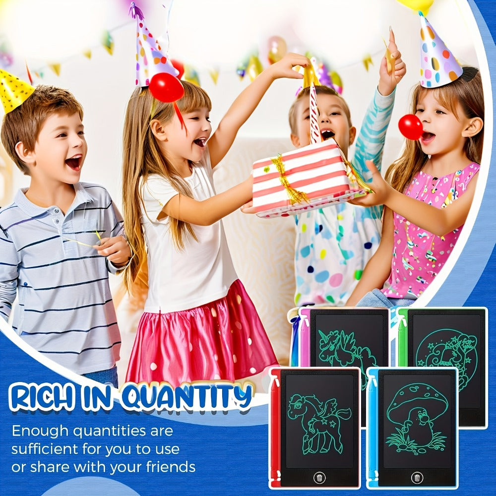 Mini LCD Doodle Board 32 Pack 4.5 Inch – Bulk Erasable Reusable Drawing Pads for Kids | Classroom Party Favor Birthday Valentine Easter Back to School Gift | Colorful Educational Stationery