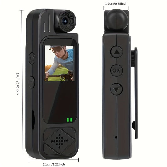 Body Camera with 1080p Video, 180° Rotating Lens & USB Charging