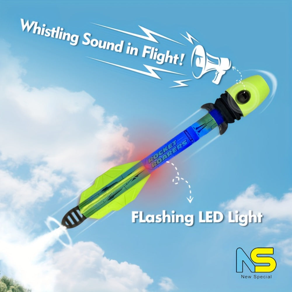 LED Foam Rocket Launcher with Flashing Light, Up to 250 Feet