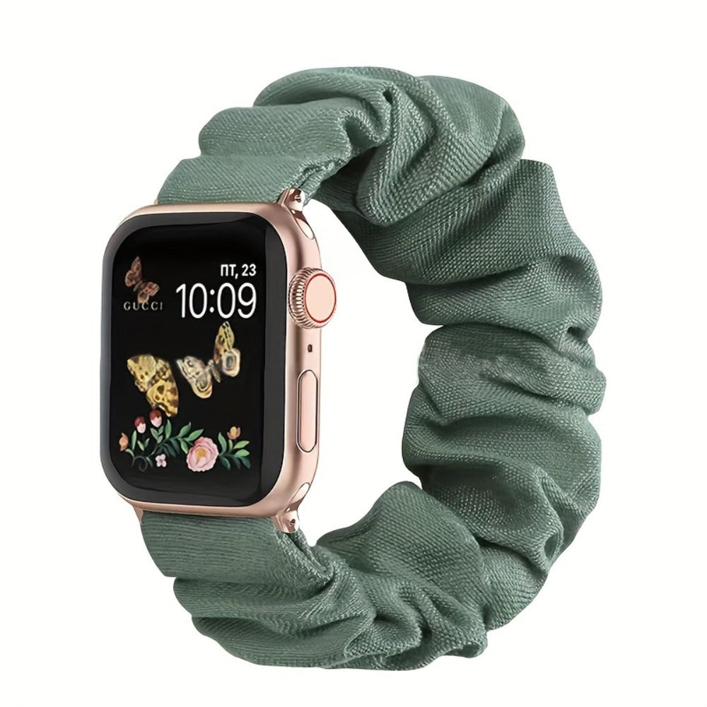 Nylon Elastic Apple Watch Band Women 4-Pack Adjustable Loop Aluminum Butterfly Clasp Strap Compatible with Apple Watch Ultra SE Series 9 8 7 6 5 4 3 2 1 38mm 40mm 41mm 42mm 44mm 45mm 49mm