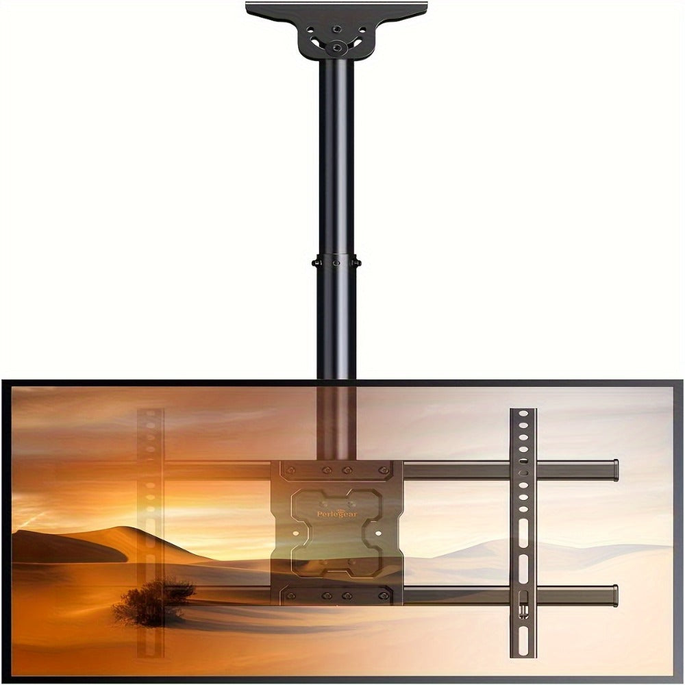 Ceiling TV Mount 37-75 Inch - 360° Swivel & Tilt Adjustable Bracket for Flat & Curved TVs up to 110 lbs, VESA 600x400mm, Stainless Steel, for Home Restaurant Gym