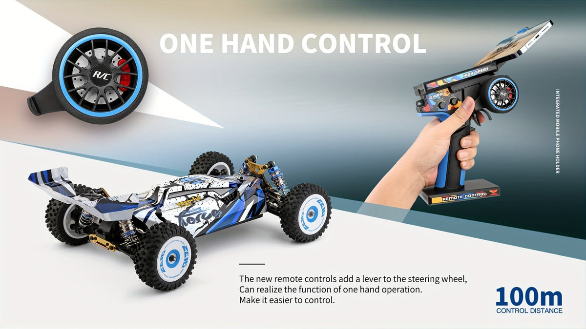 Wltoys 124017 Brushless 4WD RC Car, 75 KM/H Off-Road Drift Racer with 2 Batteries