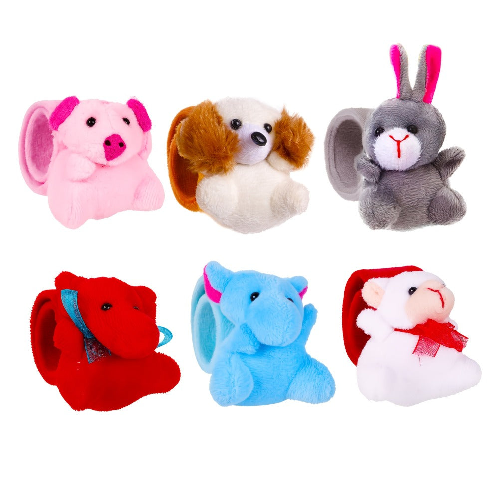 Stuffed Animal Slap Bracelets for Party Favors, 6 to 30-Piece Options