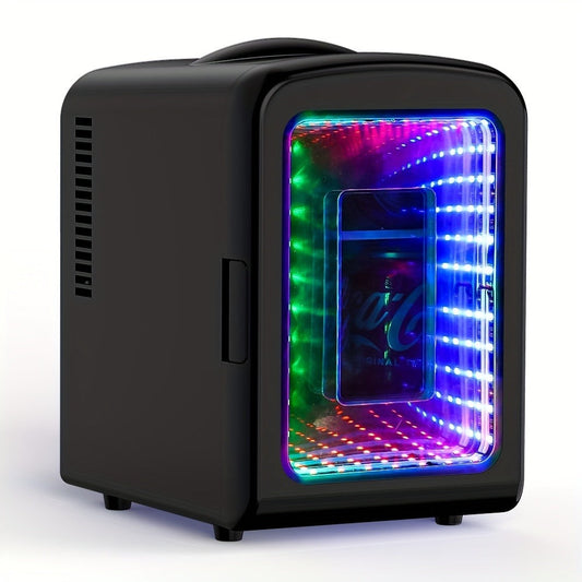 Skincare Mini Fridge, 4L Cooler and Warmer with Mirrored Door & LED Light