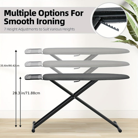 Full-Size Ironing Board, 43 x 13 in, Adjustable Height with Iron Rest - Black