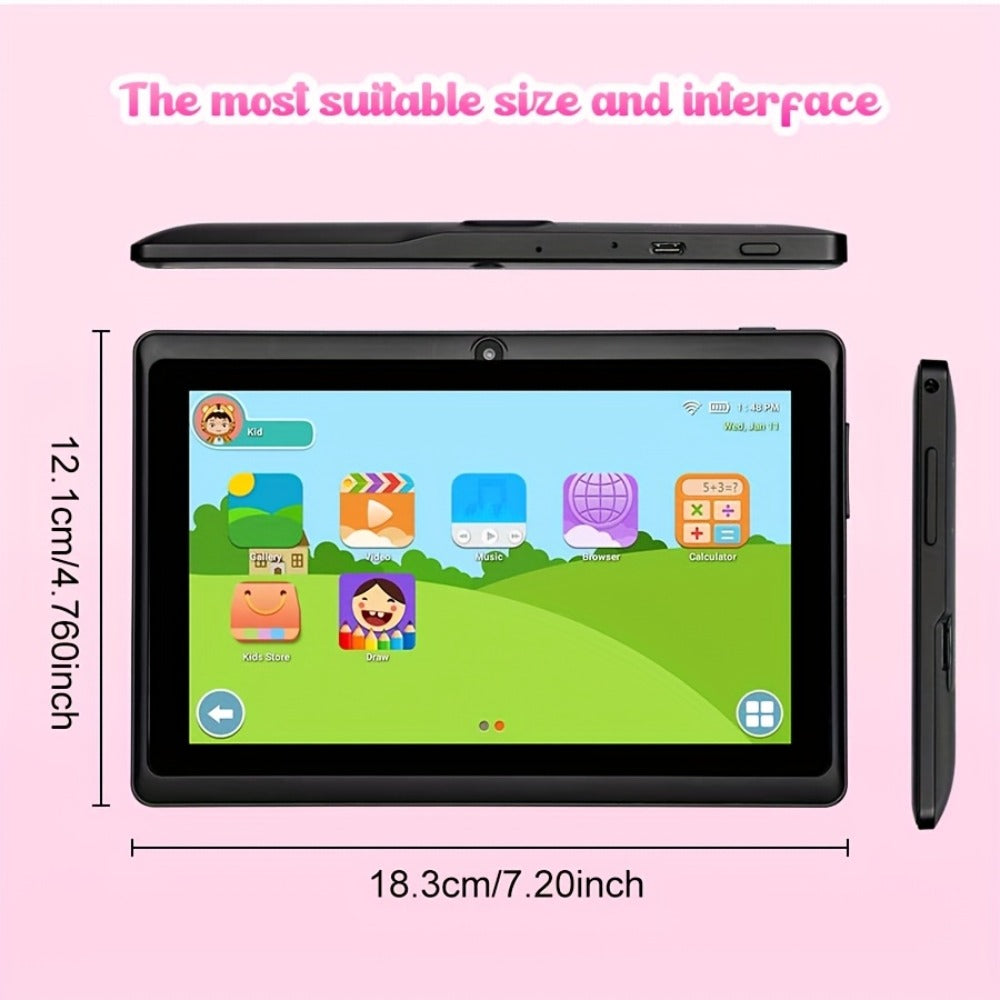 Kids Tablet 7 Inch Android 14 with 4GB RAM 32GB ROM, IPS Eye Protection Screen, Parental Controls & Pre-Installed Apps – WiFi Learning Tablet for Boys & Girls Ages 3-10