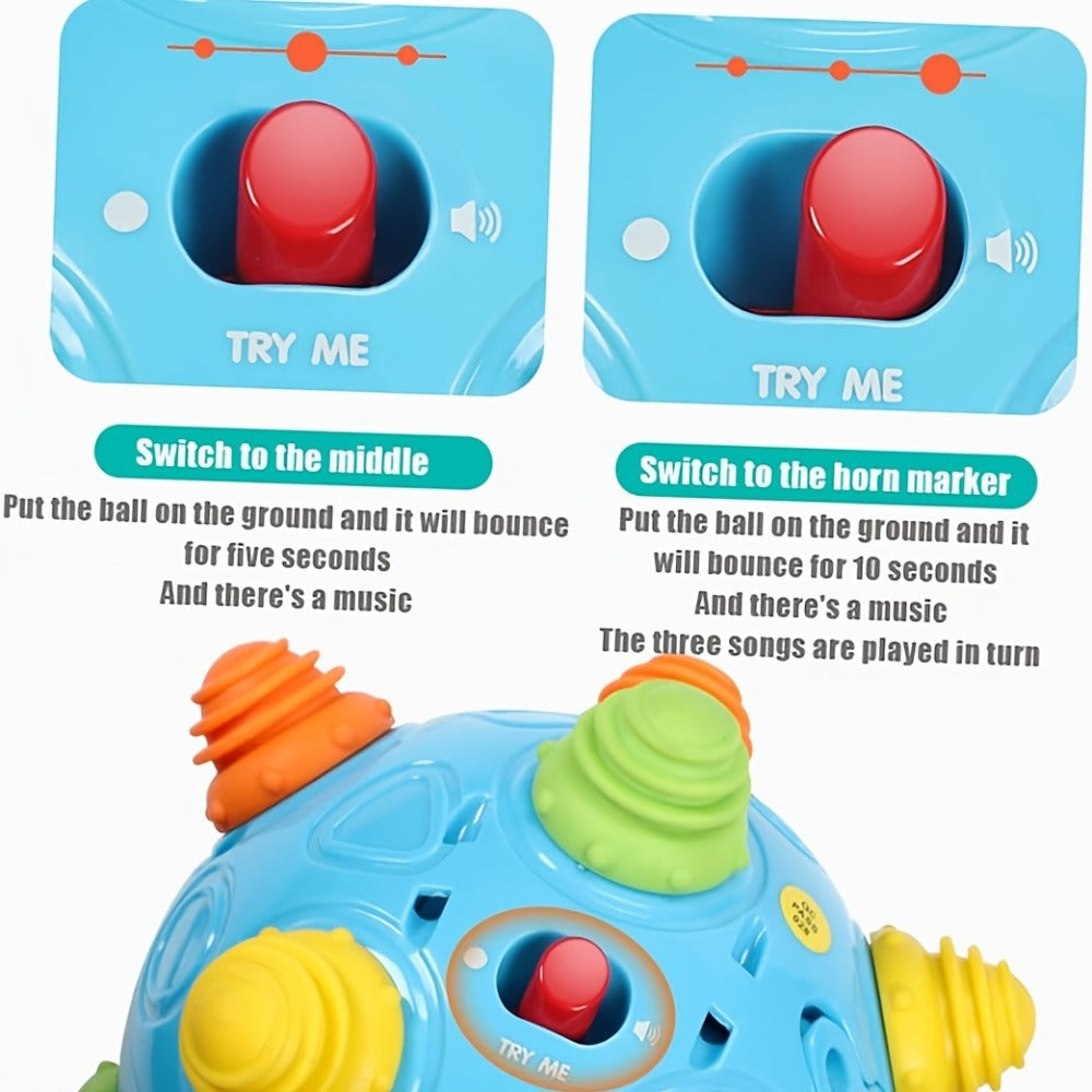 Bouncing Music Dancing Ball Baby Toy – BPA-Free Interactive Electric Rolling Sensory Ball with Lights, Sounds & Melodies, Crawling & Jumping Developmental Toy for Boys & Girls, Easter Baby Gift