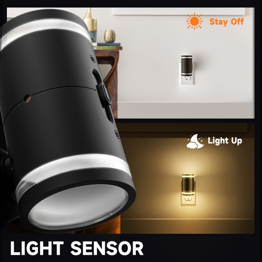LED Night Light Plug In Dusk to Dawn Sensor – 5-120LM Adjustable Brightness, 3 Color Temperatures, Modern Plug-In Night Lights for Hallway, Bedroom, Staircase, Bathroom & Toddler Room, 2 or 4 Pack